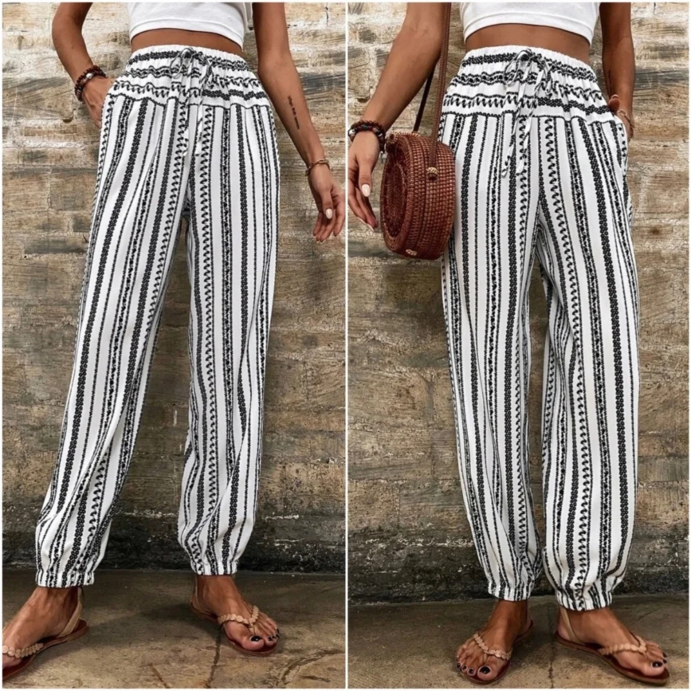 Boho Stripes Pocket Jogger Lounge Pants - Picture 1 of 2